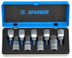 Набор головок торцевых 1/2" HEX 5-17mm 9пр UNIOR 607064