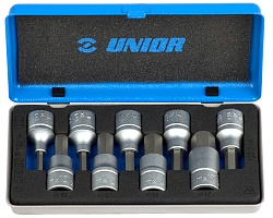 Набор головок торцевых 1/2" HEX 5-17mm 9пр UNIOR 607064