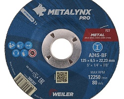 Круг шлифовальный D125х6,5 Metal A24S-BF Metalynx PRO 388307