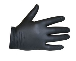 Перчатки черные нитриловые упаковка CHEMTEX PPEG1222
