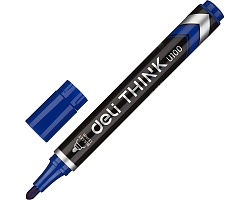 Маркер перманентный Deli Think 1407977 синий