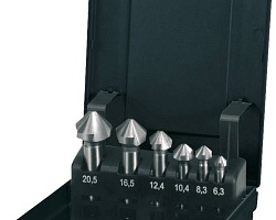Набор зенкеров TERRAX DIN 335 форма C 90°, 6,3-25mm (6 пр.) HSS RUKO A102152RO