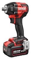 Гайковерт ударный аккумуляторный 1/2" 500Nm DEVON 5765-Li-20-SET