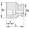 Головка торцевая ударная 1/2" 17mm UNIOR 603969