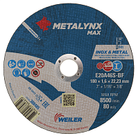 Круг отрезной D180x1.6 Metal E20A46S-BF Metalynx PRO 388485