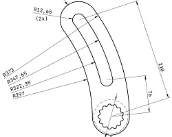 Упор скользящий изогнутый RAD 301163