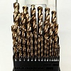 Набор сверел 29шт 1/16"-1/2"x1/64" HSSE-Co 5 DIN338 RUKO 215851RO
