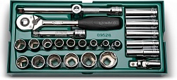 Набор торцевых головок с принадлежностями 1/2" SAE 25пр SATA ST09528
