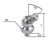 Пресс-масленка 45° M10x1,5 100шт/уп MECLUBE 015-3040-100
