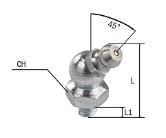 Пресс-масленка 45° M10x1,5 100шт/уп MECLUBE 015-3040-100