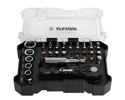 Набор бит - насадок с трещеткой и торцевыми головками 3/4" 35пр. UNIOR 640121