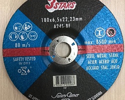 Круг шлифовальный D180х6,5 Metal A24S-BF 3STARS 304466