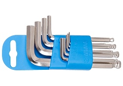 Набор шестигранных ключей с закруглённым жалом 1.5-10мм 9пр. UNIOR 607853