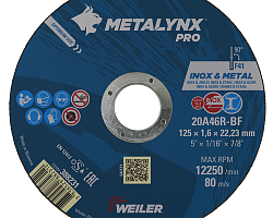 Круг отрезной D125х1,6 Inox & Metal 20A46R-BF Metalynx PRO 388231