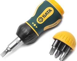 Отвертка с короткой рукояткой 6 бит SATA ST09348