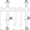 Съёмник с двумя перемещающимися захватами 50-110мм UNIOR 615077