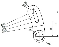 Упор скользящий изогнутый RAD 301185