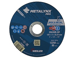 Круг отрезной D125х3,0 Inox&Metal 20A30R-BF Metalynx PRO 412063