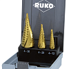 Набор из 3-х ступенчатых сверел HSS (0/9,1,2) RUKO 101026TRO