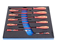 Набор отверток шлицевых изолированных в SOS ложементе UNIOR 621800