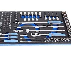 Набор торцевых головок с принадлежностями 1/2" 1/4" 88пр SOS ложемент UNIOR 621395