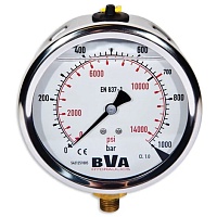 Манометр с глицериновым заполнением Ø100mm 1/4" NPTF BVA GBW14100T