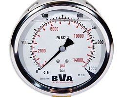 Манометр с глицериновым заполнением Ø100mm 1/4" NPTF BVA GBW14100T